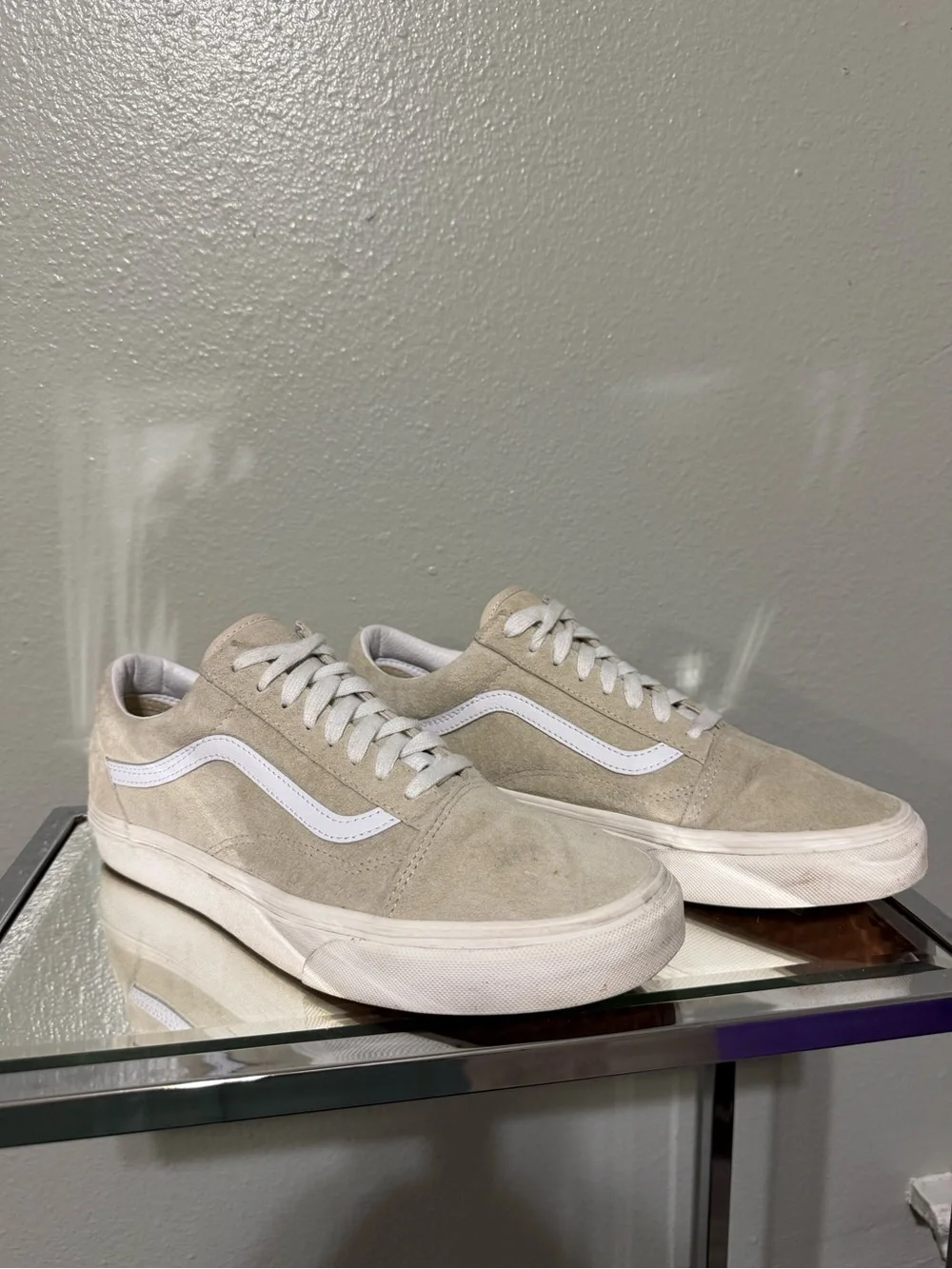 Vans Old Skool Eco Dry Suede Beige Cream Sneakers Men’s 10.5 Women’s 12